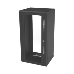 LINKEDPRO BY EPCOM Gabinete para Montaje en Pared, Puerta de Cristal Templado, Cuerpo Fijo con Rack 19" de 24 Unidades MOD: SR-1924-GFP