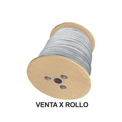 SYSCOM Rollo de Retenida de 1/8" de Acero Galvanizado 7 Hilos (2000 metros). MOD: S-RET-18-RS/2000