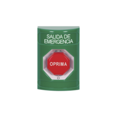 STI Botón de Salida de Emergencia , Texto en Español, Acción Mantenida, Girar para Restablecer, LED de iluminación MOD: SS2-109-EX-ES