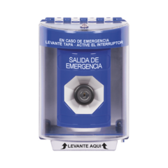 STI Botón de Salida de Emergencia, Texto en Español, Tapa Protectora de Policarbonato Súper Resistente, Llave para Activar MOD: SS2-473-EX-ES - buy online