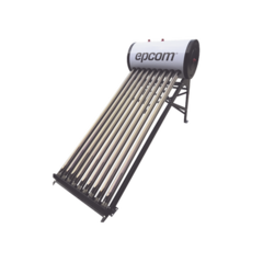 EPCOM Bóiler Solar de 90L, Baja Presión con 9 Tubos de Vacío de Mayor Resistencia y Termotanque Inoxidable de Grado Alimenticio, Resistentes a Granizo de Hasta 25 mm/ l , Incluye Anodo de Magnesio STE-LPWH90