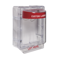 STI Cubierta Protectora Serie Stopper II® De Policarbonato, Con Bocina, Espaciador Transparente, Montaje en Superficie, Etiqueta Personalizada MOD: STI-1130-CR