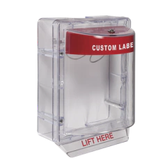 STI Cubierta Protectora Serie Stopper II® De Policarbonato, Con Bocina, Espaciador Transparente, Montaje en Superficie, Etiqueta Personalizada MOD: STI-1130-CR