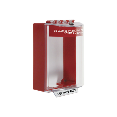 STI Cubierta Universal Transparente con Espaciador, Texto de Incendio en Español MOD: STI-13210FR-ES