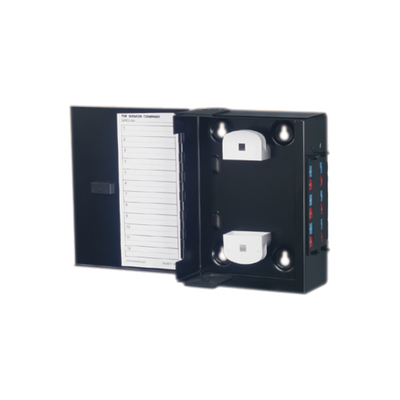 SIEMON Mini Caja de Conexión de Fibra Óptica, Para Montaje en Pared, Hasta 48 Puertos LC (Acepta Dos Placas Acopladoras), Color Negro MOD: SWIC3-M-01
