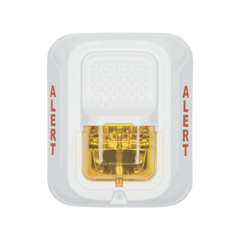 SYSTEM SENSOR Lámpara Estroboscópica Color Blanco, para Notificación de Alerta, Montaje en Pared, Lente Estroboscópico Color Ámbar, Candelas Seleccionables MOD: SWL-ALERT