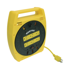 SURTEK Multicontacto Eléctrico Tipo Carrete con 6 Contactos y 6 metros de Extensión / 127 V CA 10 A Máximo. SYS-136035