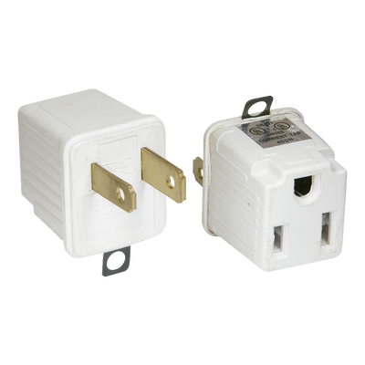 SURTEK Adaptador clavija de aterrizado a polarizado 2 piezas ABS MOD: SYS-136074