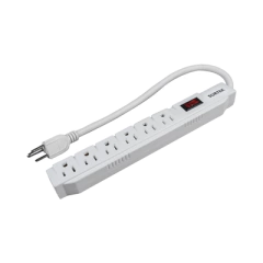 SURTEK Multicontacto con Supresor de Picos 450 Joules, Voltaje de Entrada: 127 Vca NEMA 5-15P, Con 6 Salidas NEMA 5-15R. MOD: SYS-136221