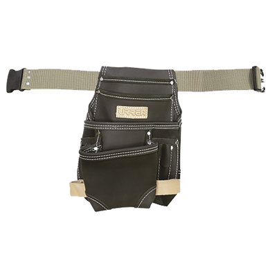 URREA Estuche porta herramienta de piel aceitada con cinturón, con 10 bolsillos, medidas 24.1 x 31.8 cm. MOD: SYS-BN138