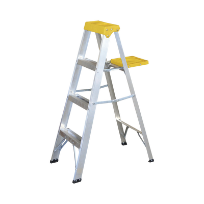 SURTEK Escalera de aluminio tipo tijera de 3 peldaños altura 1.21 metros MOD: SYS-ET3