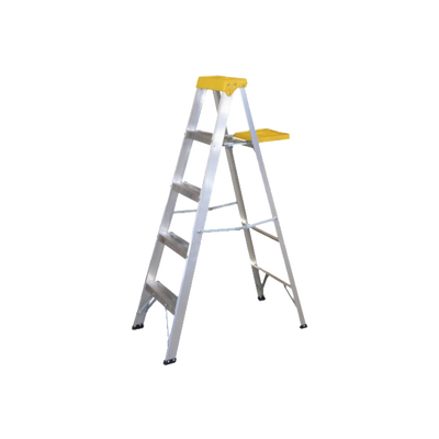 SURTEK Escalera de aluminio tipo tijera, 4 peldaños de 1.54 metros MOD: SYS-ET4