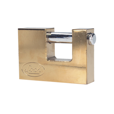 LOCK Candado para Cortina Metálica / Medida 80 mm/ Latón Brillante / Nivel de Seguridad 6 / Llave Estándar. MOD: SYS-L22-C80-ELBB