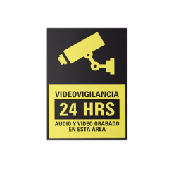 SYSCOM Letrero de Videovigilancia en Poliestireno / Paquete con 10 MOD: SYSLETVID/10