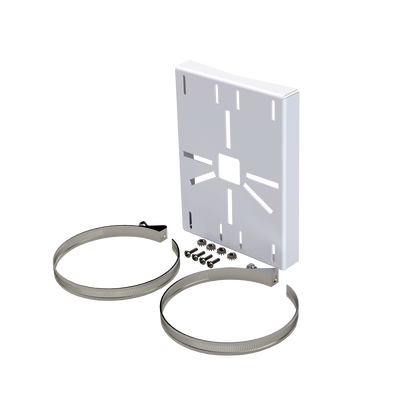 EPCOM INDUSTRIAL Montaje universal galvanizado para instalación de cámaras en poste 2" a 5" en color blanco MOD: SYSPM01V3B