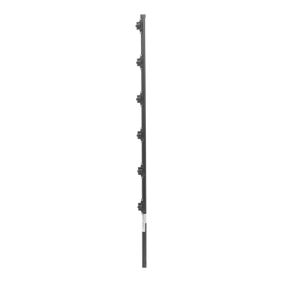 EPCOM INDUSTRIAL Poste con 6 Aisladores de PASO para Cerca Electrificada. Tubo Galva. de 1.4m, cal. 18 de 1" Diam. + Pintura Negra. MOD: SYS-POST-10B