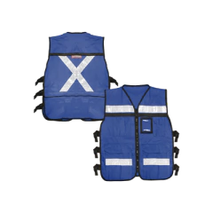 SURTEK Chaleco Reflejante con 6 Bolsas Externas / 6 Broches ajustables / Talla Extra Grande. MOD: SYS-USC-H43
