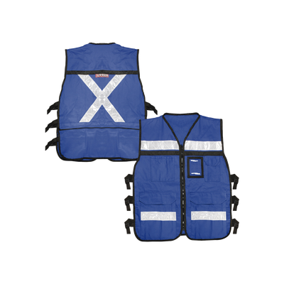 SURTEK Chaleco Reflejante con 6 Bolsas Externas / 6 Broches ajustables / Talla Extra Grande. MOD: SYS-USC-H43