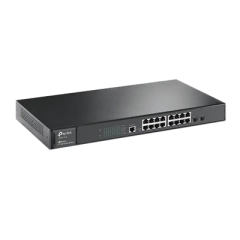 TP-LINK Switch JetStream Gigabit administrable Capa 2, 16 puertos 10/100/1000 Mbps + 2 puertos SFP, 1 puerto de consola. MOD: T2600G-18TS