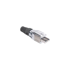 SIEMON Plug TERA de 4 pares, Compatible con cable solido de 0.64 - 0.55mm (22 - 23 AWG) S/FTP y F/FTP, Color negro MOD: T7P4B011