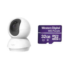TP-LINK Kit de Cámara IP Wi-Fi / Incluye 1 Pieza Modelo TAPOC200 / 2 Megapixel / Audio Doble Vía / Utiliza La App Tapo / 1 Memoria Micro SD Modelo Mod WD32MSD MOD: TAPOC200/WD32