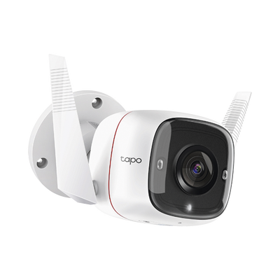 TP-LINK Cámara IP Wi-Fi para exterior, 3 megapixel, audio doble vía, visión nocturna, notificación Push, acepta memoria Micro SD de para grabación. MOD: TAPOC310