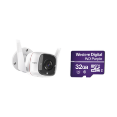 TP-LINK Kit de Cámara IP Wi-Fi / Incluye 1 Pieza Modelo TAPOC310 / 2 Megapixel / Audio Doble Vía / Utiliza la App Tapo / 1 Memoria Micro SD Modelo WD32MSD MOD: TAPOC310/WD32