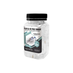 LINKEDPRO BY EPCOM Bote con 100 Plugs Pass through RJ45 Cat5e BLINDADO, chapado de oro a 30 micras para durabilidad extrema MOD: TC5S-PASS