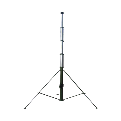 SYSCOM TOWERS Mástil Telescópico Retraible Manual de 12 metros con Accesorios. Incluye Tripie. MOD: TELEMASTM12