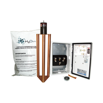 TOTAL GROUND Electrodo de puesta a tierra de 400 A con Filtro y Compuesto H2Ohm. TG-400K