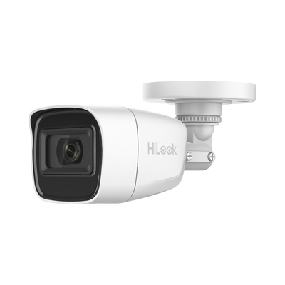 HiLook by HIKVISION AUDIO POR COAXITRON / Bala TURBOHD 2 Megapixel / Gran Angular 106° / Lente 2.8 mm / 25 mts IR EXIR / Exterior IP66 / 4 Tecnologías / dWDR MOD: THC-B120-PS