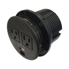 THORSMAN Multicontactos empotrable Doble/ USB "A & C", Color Negro, no incluye cable de poder (11000-83604) TH-CDE-USB-N