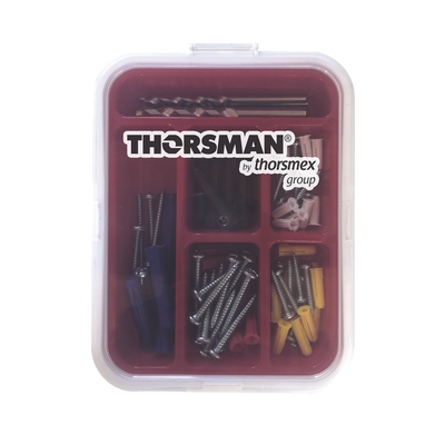 THORSMAN Kit para Sistemas de Fijación en Concreto, Taquetes con doble expansión y guía incluida para fácil instalación (104 piezas) MOD: TH-KIT-FC
