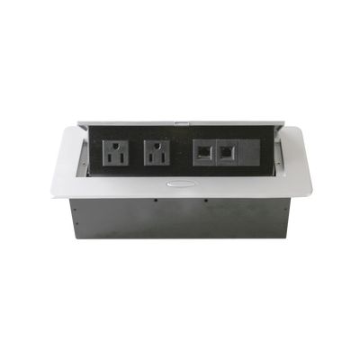 THORSMAN Caja horizontal de escritorio, con conector RJ45 Cat5e, RJ11, 2 contactos de 125v (11000-73201) MOD: TH-MC-CE