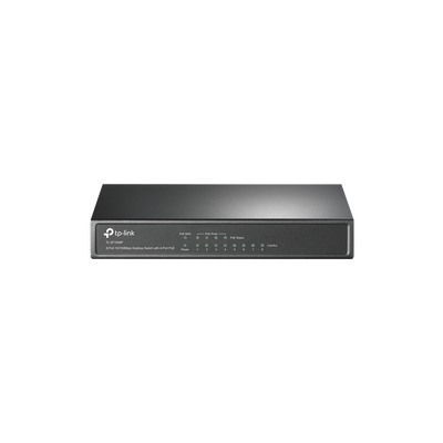 TP-LINK Switch PoE no Administrable de escritorio 8 puertos 10/100 Mbps, 4 puertos PoE, 57 W MOD: TL-SF1008P