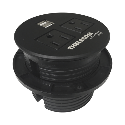 THORSMAN Multicontactos / USB empotrable color negro, no incluye cable de poder MOD: TMCE2USB2B