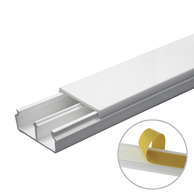 THORSMAN Canaleta en color blanco de PVC auto extinguible, con divisón 35 x 17, tramo de 6 pies, con cinta adhesiva (5301-21252) MOD: TMK-1735-CC