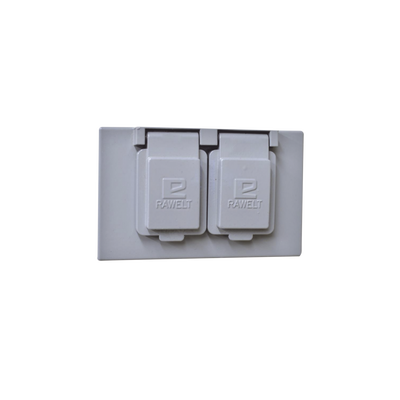 RAWELT Tapa rectangular dúplex horizontal con contratapa con mecanismo de auto-cierre de aluminio para uso de interiores y exteriores tipo RR. MOD: TR-0611