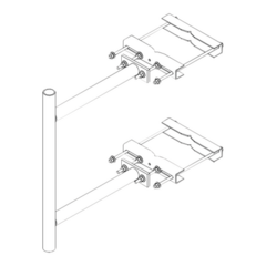 Trylon Montaje Lateral con 60 cm de Separación con Ángulo Ajustable. Mástil de 2-3/8" x 36". MOD: TRY-ST-LME-2A