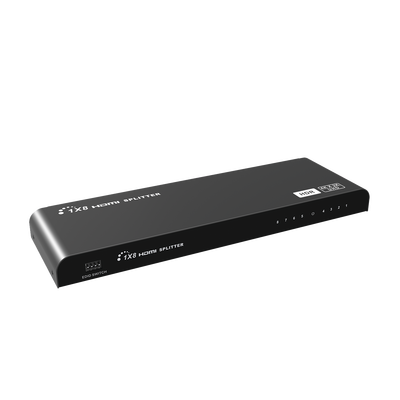EPCOM TITANIUM Divisor (Splitter) HDMI 4K de 1 Entrada a 8 Salidas (Simultaneas) / Soporta 4K×2K / Soporta 4 equipos con conexión en Cascada / Ajuste de resoluciones EDID / HDR / HDMI 2.0 / HDCP 2.2 / Permite mezclar pantallas en 4K y 1080P MOD: TT318HDR-V2.0