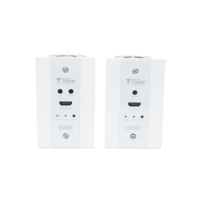 EPCOM TITANIUM Kit Extensor HDMI en PLACAS DE PARED para distancias de 70 metros / Resolución 4K@60Hz / Cat 6/6A/ 7 / HDR/ IPCOLOR/ Cero Latencia / Soporta Control Remoto / Placa de pared de 2.74 x 4.49” (tamaño estándar de EE.UU.) MOD: TT-676-W