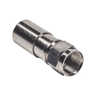 EPCOM TITANIUM Conector F Macho de Compresión, Metálico para cable RG-59, Cuerpo de Bronce Niquelado. MOD: TT-CON-510-RG59