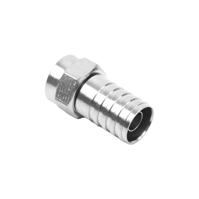 EPCOM TITANIUM Conector F Macho, Plegable de Doble Blindaje para cable RG-59, Cuerpo de Bronce Niquelado. MOD: TT-CON-535