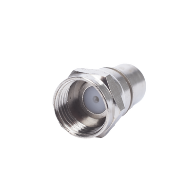 EPCOM TITANIUM Conector F Macho, Plegable con PIN para Cable RG-6, Cuerpo de Bronce Niquelado. MOD: TT-CON-537
