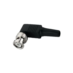 EPCOM TITANIUM Conector BNC Macho de 75 Ohm en Ángulo Recto con Base Plástica de Alivio en PVC para Cable Coaxial RG-59/ RG-6. MOD: TT-RG-95
