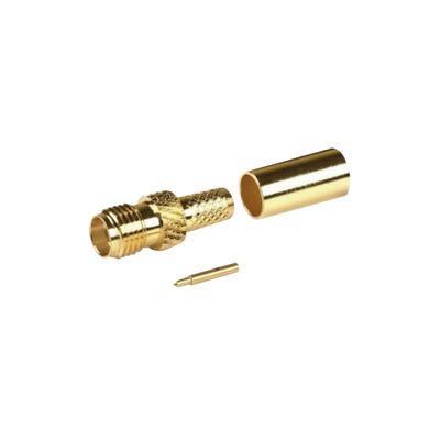 EPCOM TITANIUM Conector SMA Hembra Inverso de Anillo Plegable para Cable RG-8/X, 9258, LMR-240, LMR-240UF, LMR-LW240, Oro/Oro/Teflón. MOD: TT-SM-0023