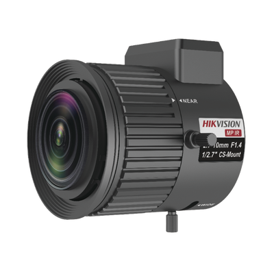 HIKVISION Lente Varifocal 2.7 A 10 mm / Resolución 3 Megapixel / Iris Automático / Formato 1/2.7" / Compatible con Cámaras HIKVISION MOD: TV2710D-MPIR
