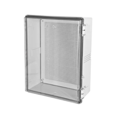 TXPRO Gabinetes NEMA, cuerpo gris, cubierta transparente (400 x 500 x 160 mm), para interior y exterior, incluye panel MOD: TXT-4050