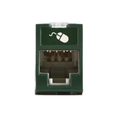 SIEMON Jack UltraMAX Cat6A, UTP, Montaje híbrido en Placa de Pared (Plano y Angulado), Color Verde, Punch Down U6A-H07NS