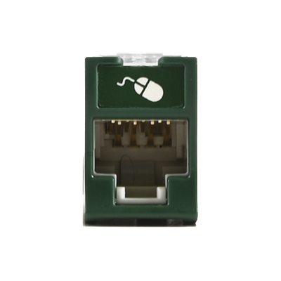 SIEMON Jack UltraMAX Cat6A, UTP, Montaje híbrido en Placa de Pared (Plano y Angulado), Color Verde, Punch Down U6A-H07NS